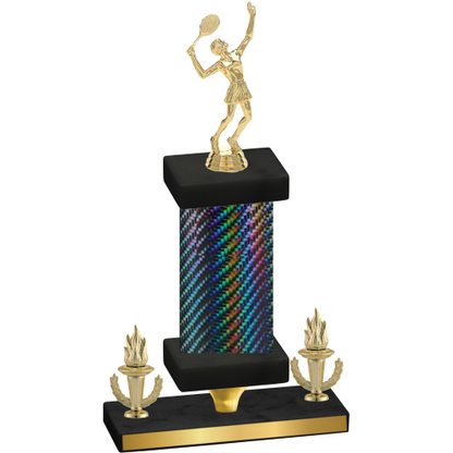 Premium Single Black Carbon Fiber Victory Tennis Trophy