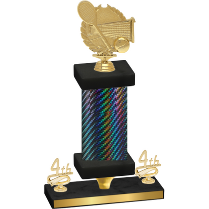 Premium Single Black Carbon Fiber Fourth Place Tennis Trophy
