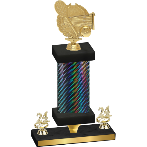 Premium Single Black Carbon Fiber Year Tennis Trophy