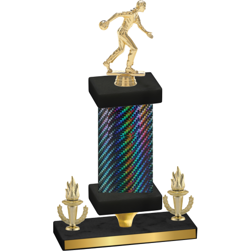 Premium Single Black Carbon Fiber Victory Bowling Trophy