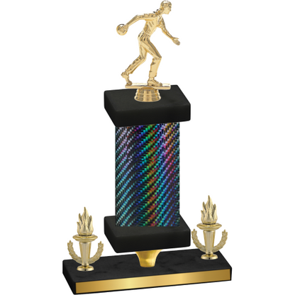 Premium Single Black Carbon Fiber Victory Bowling Trophy