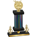 Premium Single Black Carbon Fiber Victory Bowling Trophy