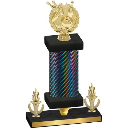 Premium Single Black Carbon Fiber Victory Bowling Trophy