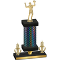 Premium Single Black Carbon Fiber Victory Volleyball Trophy