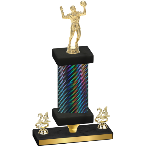 Premium Single Black Carbon Fiber Year Volleyball Trophy