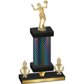Premium Single Black Carbon Fiber Victory Volleyball Trophy