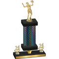 Premium Single Black Carbon Fiber Year Volleyball Trophy
