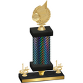 Premium Single Black Carbon Fiber First Place Volleyball Trophy