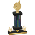 Premium Single Black Carbon Fiber Fourth Place Volleyball Trophy