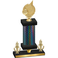 Premium Single Black Carbon Fiber Victory Volleyball Trophy