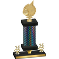Premium Single Black Carbon Fiber Year Volleyball Trophy
