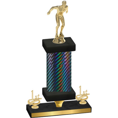 Premium Single Black Carbon Fiber First Place Swimming Trophy