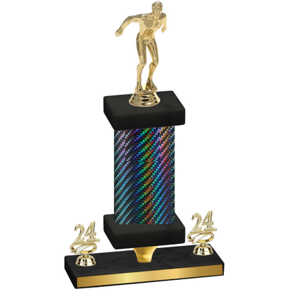 Premium Single Black Carbon Fiber Year Swimming Trophy