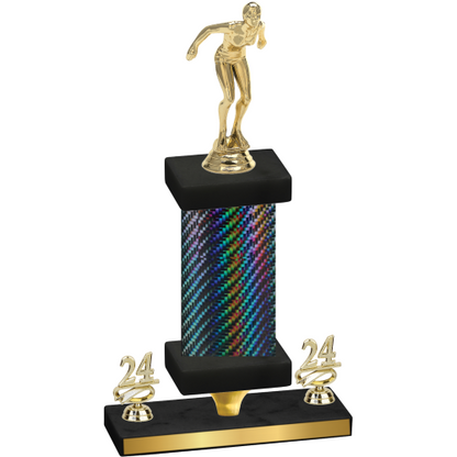 Premium Single Black Carbon Fiber Year Tennis Trophy