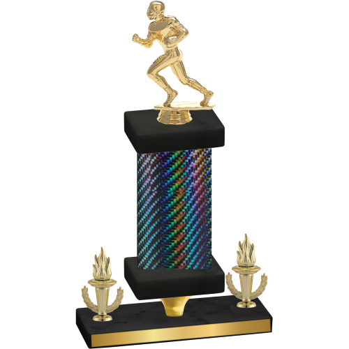 Premium Single Black Carbon Fiber Victory Football Trophy