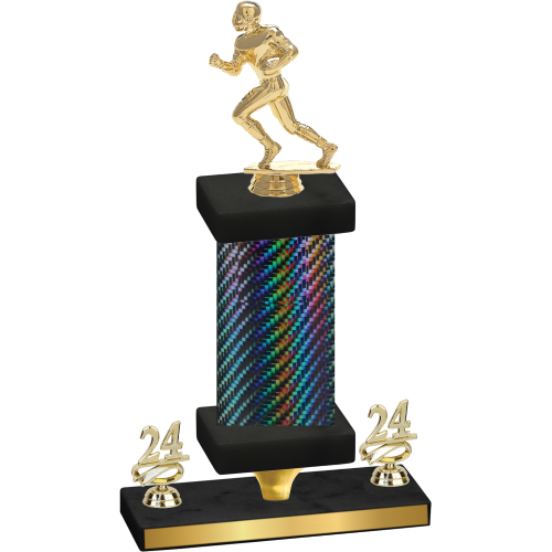 Premium Single Black Carbon Fiber Year Football Trophy