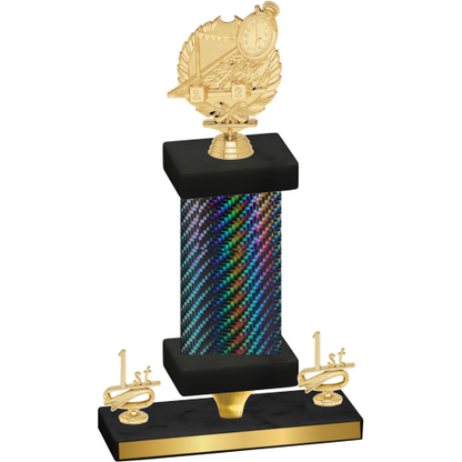 Premium Single Black Carbon Fiber First Place Swimming Trophy