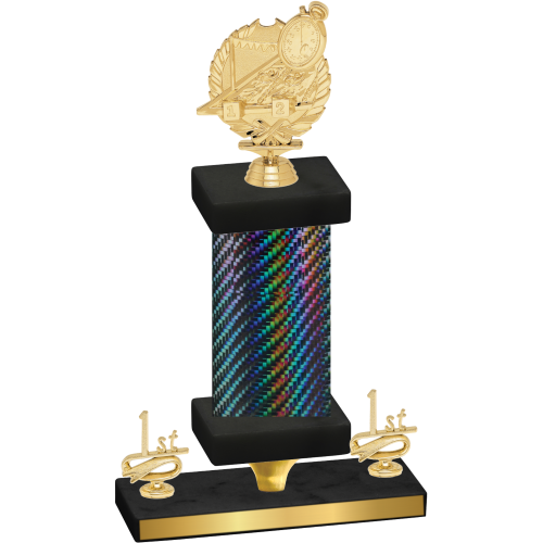 Premium Single Black Carbon Fiber First Place Swimming Trophy