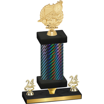 Premium Single Black Carbon Fiber Year Swimming Trophy