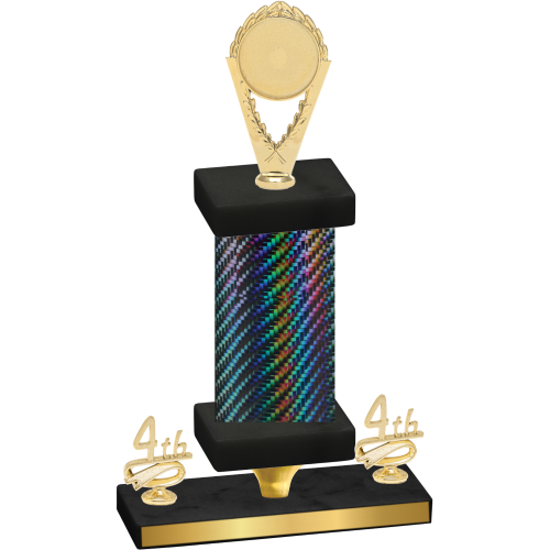 Premium Single Black Carbon Fiber Fourth Place Insert Trophy