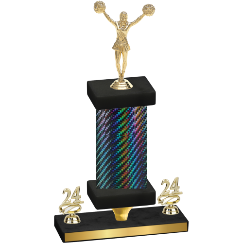 Premium Single Black Carbon Fiber Year Cheerleading Trophy