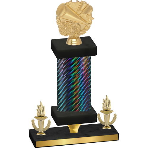 Premium Single Black Carbon Fiber Victory Cheerleading Trophy