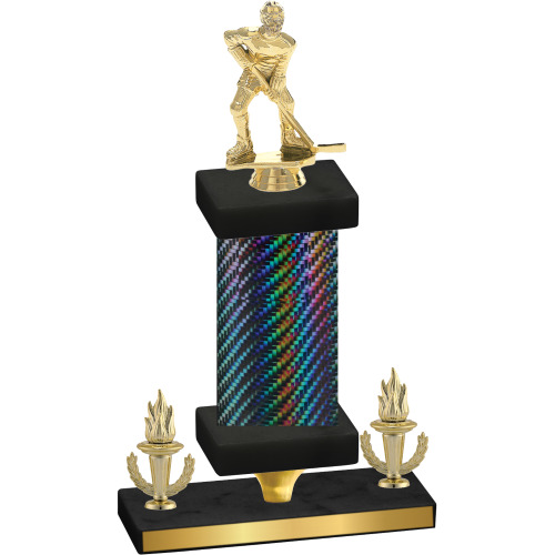 Premium Single Black Carbon Fiber Victory Hockey Trophy