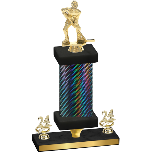 Premium Single Black Carbon Fiber Year Hockey Trophy