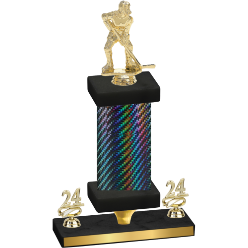 Premium Single Black Carbon Fiber Year Hockey Trophy