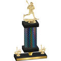 Premium Single Black Carbon Fiber First Place Lacrosse Trophy