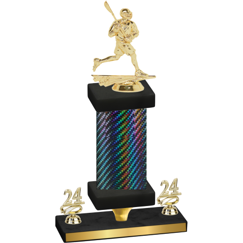 Premium Single Black Carbon Fiber Year Lacrosse Trophy
