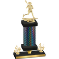 Premium Single Black Carbon Fiber Fourth Place Lacrosse Trophy