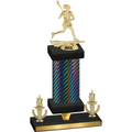 Premium Single Black Carbon Fiber Victory Lacrosse Trophy