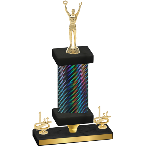 Premium Single Black Carbon Fiber First Place Victory Trophy