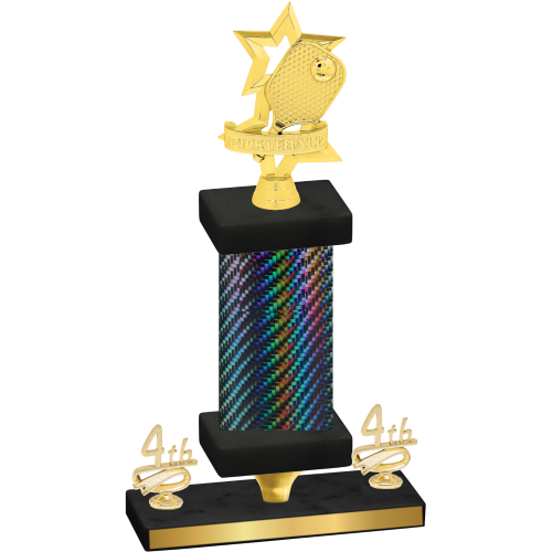 Premium Single Black Carbon Fiber Fourth Place Pickleball Trophy