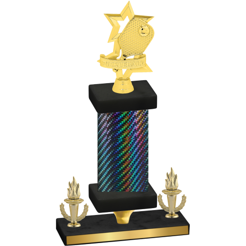 Premium Single Black Carbon Fiber Victory Pickleball Trophy