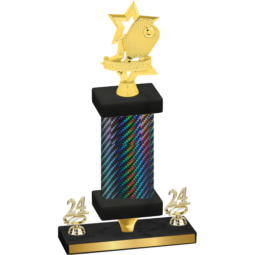Premium Single Black Carbon Fiber Year Pickleball Trophy
