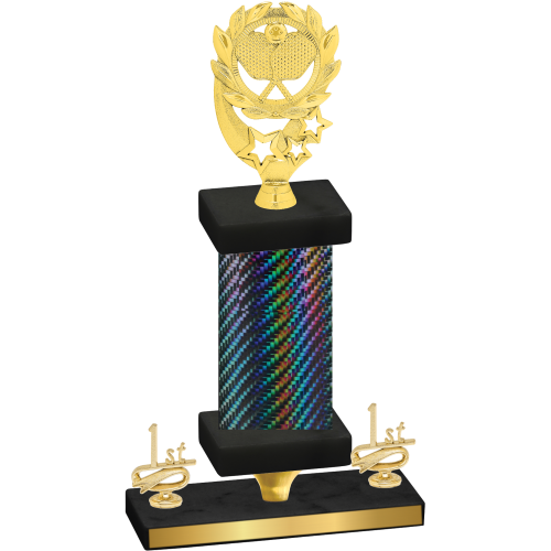 Premium Single Black Carbon Fiber First Place Pickleball Trophy
