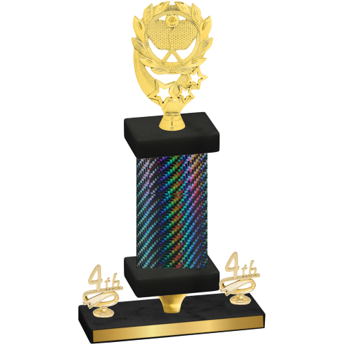 Premium Single Black Carbon Fiber Fourth Place Pickleball Trophy