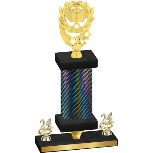 Premium Single Black Carbon Fiber Year Pickleball Trophy