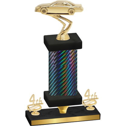 Premium Single Black Carbon Fiber Fourth Place Cars Trophy