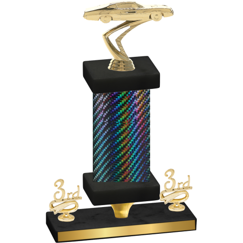 Premium Single Black Carbon Fiber Third Place Cars Trophy