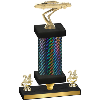 Premium Single Black Carbon Fiber Year Cars Trophy