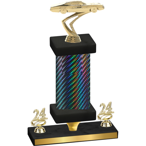 Premium Single Black Carbon Fiber Year Cars Trophy