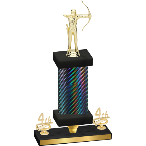 Premium Single Black Carbon Fiber Fourth Place Archery Trophy
