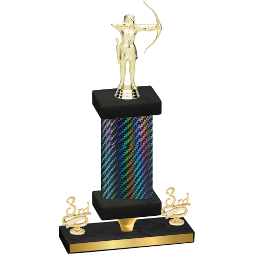 Premium Single Black Carbon Fiber Third Place Archery Trophy