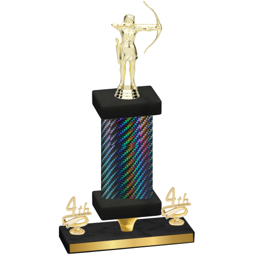 Premium Single Black Carbon Fiber Fourth Place Archery Trophy