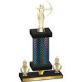 Premium Single Black Carbon Fiber Victory Archery Trophy