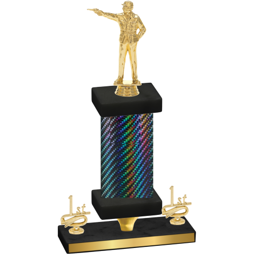 Premium Single Black Carbon Fiber First Place Shooter Trophy