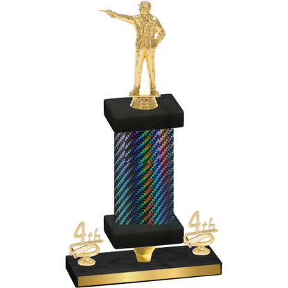 Premium Single Black Carbon Fiber Fourth Place Shooter Trophy